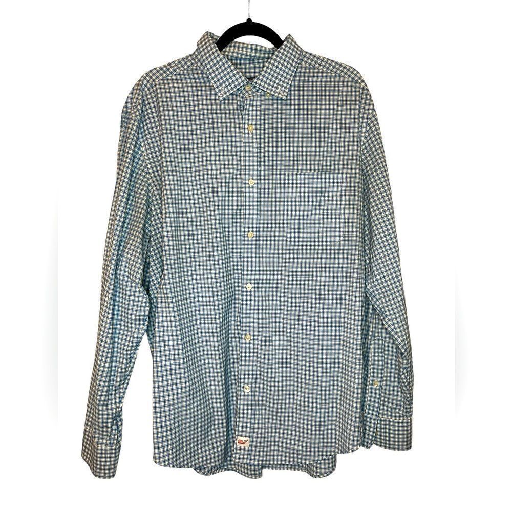 VINEYARD VINES MENS‎ BLUE PLAID CLASSIC FIT MURRAY BUTTON UP SHIRT SIZE XL